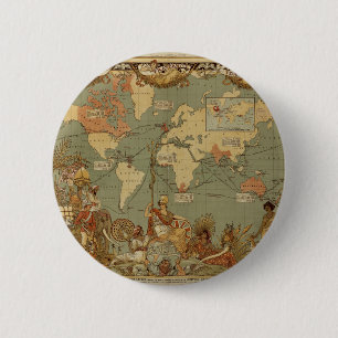 Badge Rond 5 Cm Affiche de la carte du monde de l'Empire britanniq