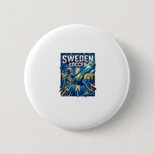 Badge Rond 5 Cm Affiche de l'attaquant de squelette de football de