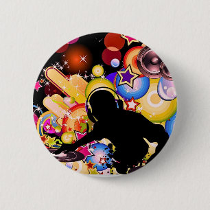 Badge Rond 5 Cm Affiche de musique DJ Vivid Poster Moderne Brill