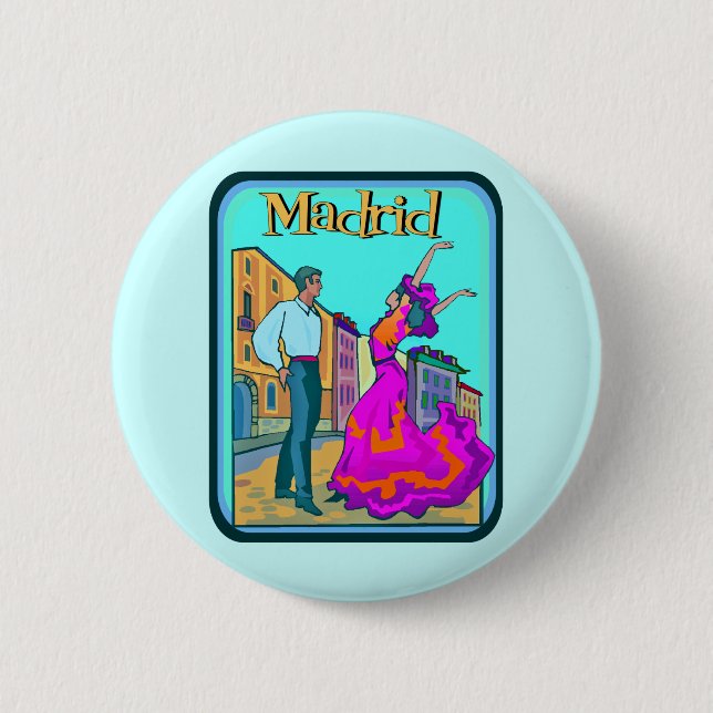 Badge Rond 5 Cm Affiche de voyage de Madrid (Devant)