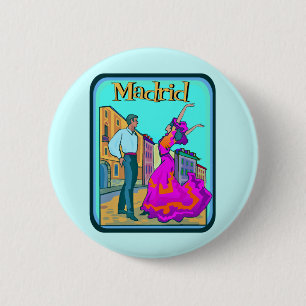 Badge Rond 5 Cm Affiche de voyage de Madrid