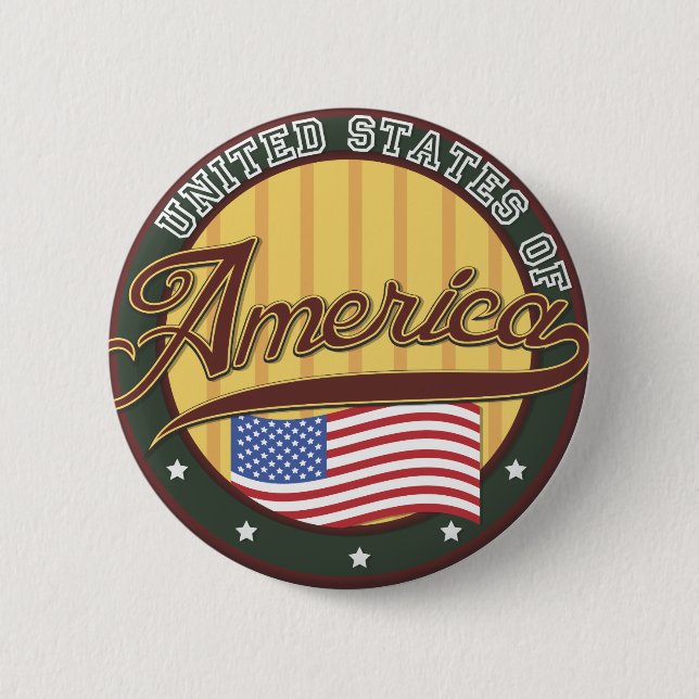 Badge Rond 5 Cm Affiche de voyage logo américain (Devant)