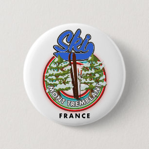 Badge Rond 5 Cm Affiche de voyage ski Mont Tremblant France