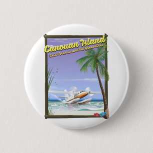 Badge Rond 5 Cm Affiche paradisiaque des îles Canouan des Caraïbes