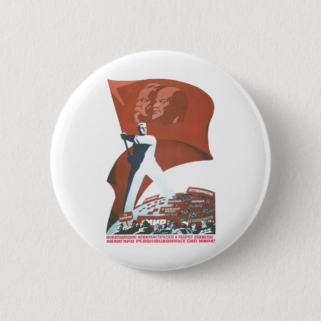 Badge Rond 5 Cm Affiches de propagande d'Union Soviétique de (Devant)