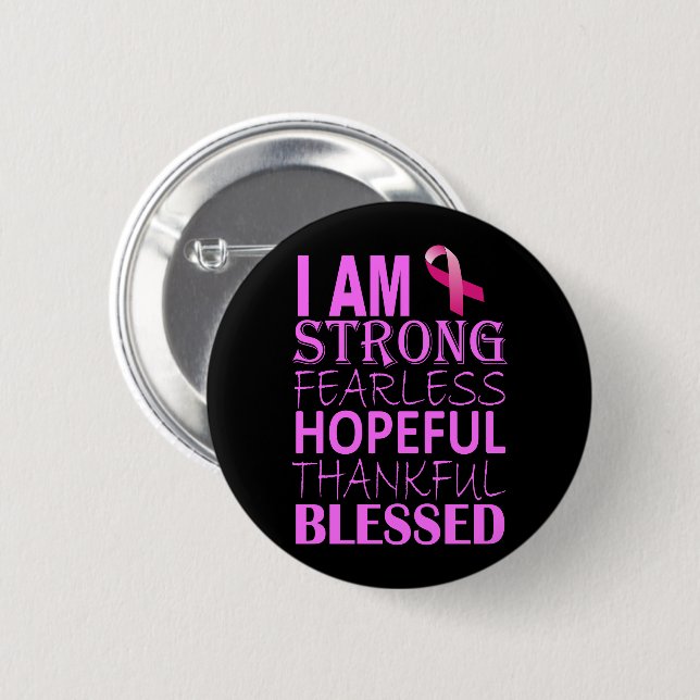 Badge Rond 5 Cm Affirmation du ruban rose inspirationnelle (Devant & derrière)