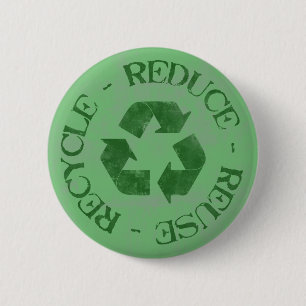 Badge Rond 5 Cm Affligé réduisez la réutilisation réutilisent 