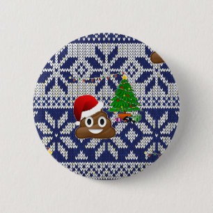 Badge Rond 5 Cm affreux pull-over de Noël émoji