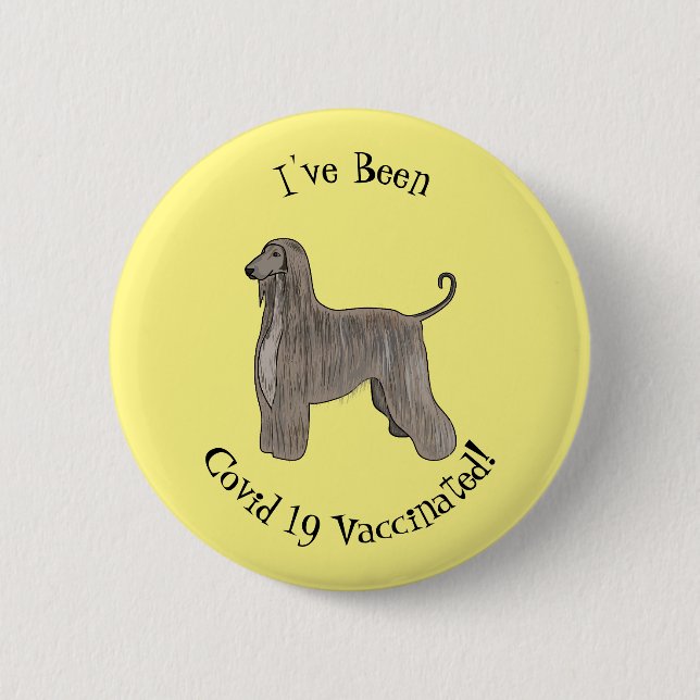 Badge Rond 5 Cm Afghan hound dog cartoon illustration (Devant)