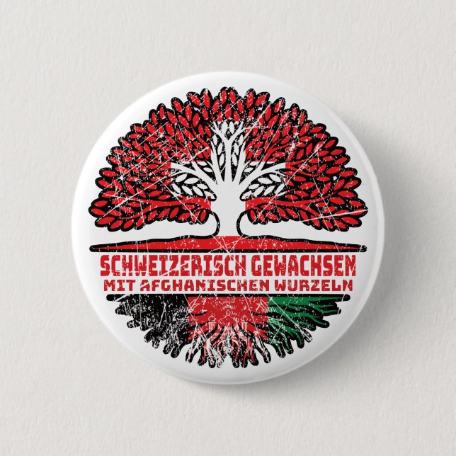 Badge Rond 5 Cm Afghanistan Arbre suisse suisse afghan (Devant)