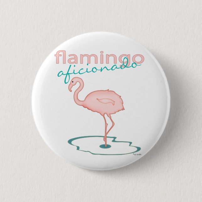 Badge Rond 5 Cm Aficionado de Flamant rose (Devant)