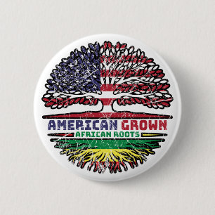 Badge Rond 5 Cm Africa African US American États-Unis Tree