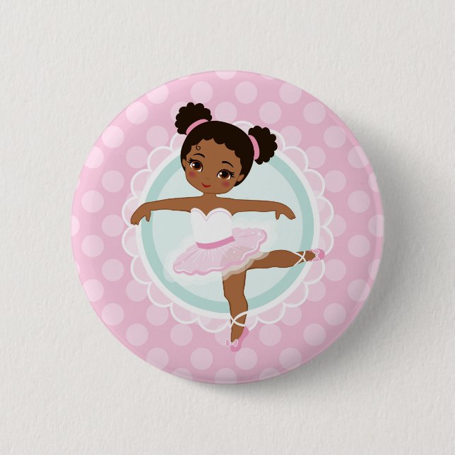 Badge Rond 5 Cm African American Ballerina (Devant)