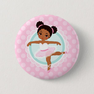 Badge Rond 5 Cm African American Ballerina