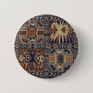 Badge Rond 5 Cm African Tribal Collage contemporain