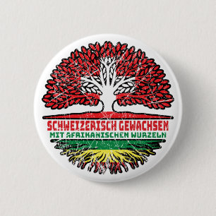 Badge Rond 5 Cm Afrika Afrikanisch Schweizer Schweiz Baum Wurzel
