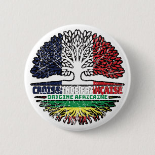 Badge Rond 5 Cm Afrique Afrique France Arbre Drapeau