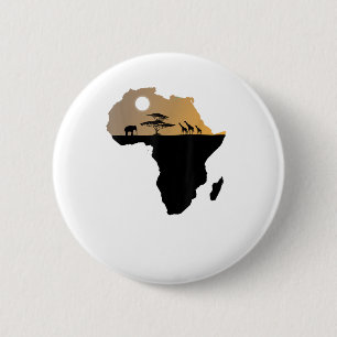 Badge Rond 5 Cm Afrique Continent Safari