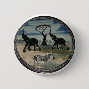 Badge Rond 5 Cm Afrique Kenya Belle faune élégante