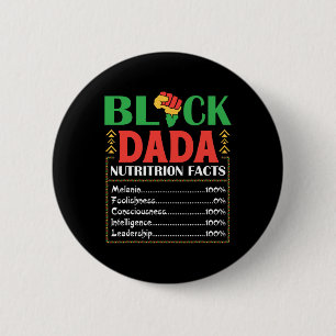 Badge Rond 5 Cm Afrique Noir Dada Nutrition Fact Melanin Conscient