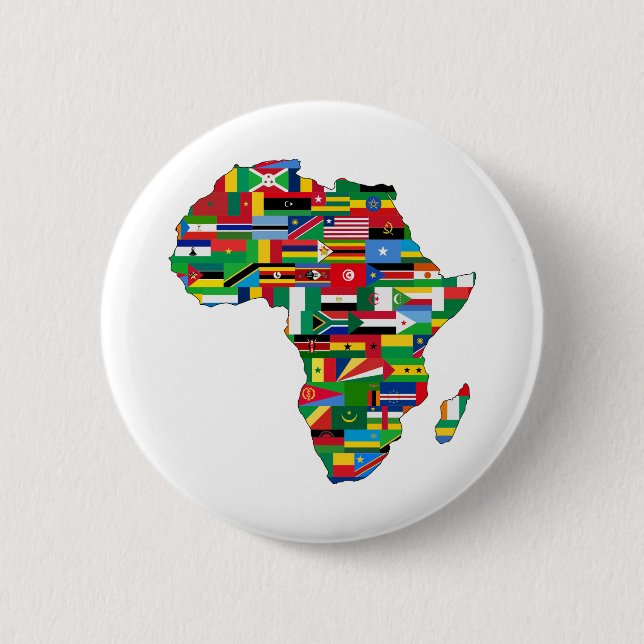 Badge Rond 5 Cm Afrique Pays du continent Drapeaux Carte Nations (Devant)
