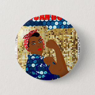 Badge Rond 5 Cm afrique rosie le riveter
