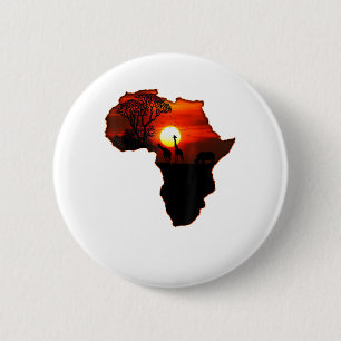 Badge Rond 5 Cm Afrique T Carte Chemise De L'Afrique Le Soleil Sud