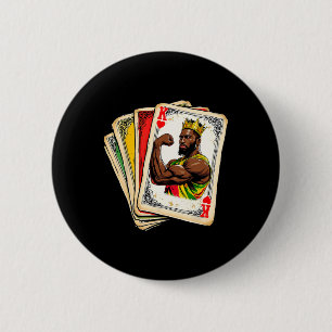 Badge Rond 5 Cm Afro-Américain Noir Roi Des Coeurs Histoire Noire
