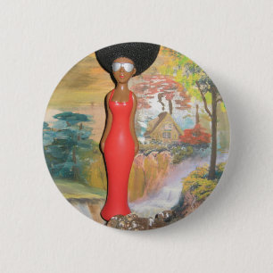Badge Rond 5 Cm Afro Glam : Une beauté intemporelle
