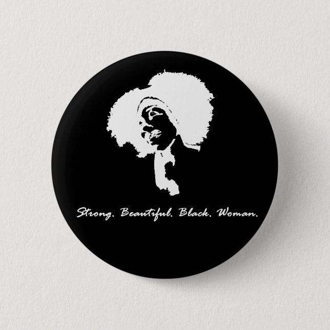 Badge Rond 5 Cm Afro Sista (blanc) (Devant)