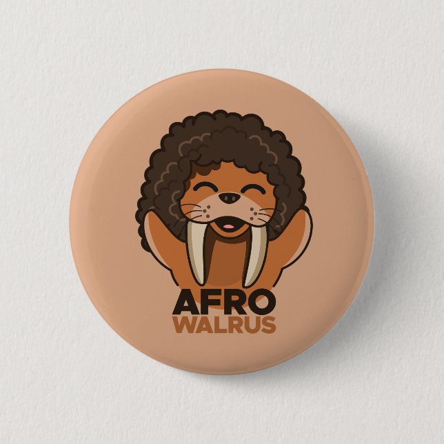 Badge Rond 5 Cm Afro Walrus (Devant)