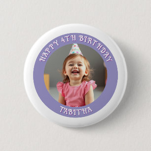 Badge Rond 5 Cm Âge, nom et photo personnalisés Anniversaire