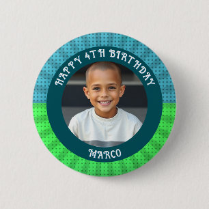 Badge Rond 5 Cm Âge, nom et photo personnalisés Anniversaire
