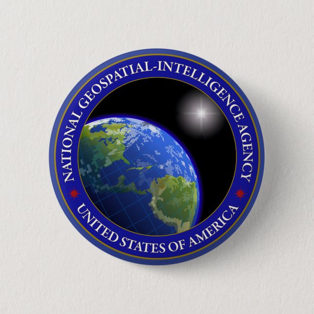Badge Rond 5 Cm Agence nationale du renseignement géospatial (Devant)