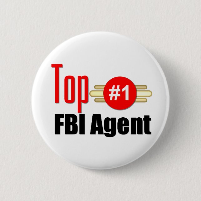 Badge Rond 5 Cm Agent du FBI supérieur (Devant)