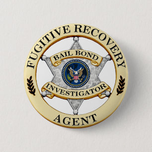 Badge Rond 5 Cm Agent fugitif de récupération