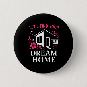 Badge Rond 5 Cm Agent immobilier Flower Floral Trouvons Votre Mais