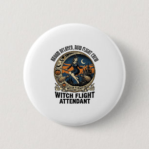 Badge Rond 5 Cm agente de bord sorcière balai de Halloween cassé c