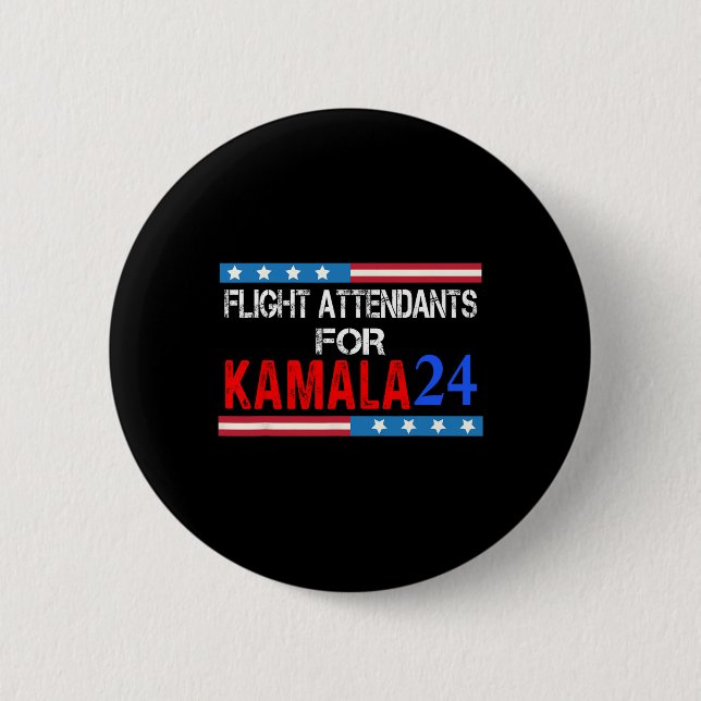 Badge Rond 5 Cm Agents De Vol Pour Kamala Harris 2024 (Devant)
