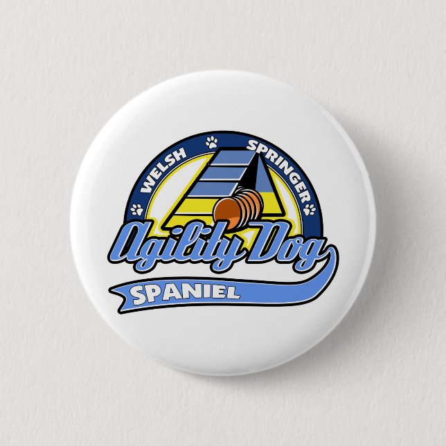 Badge Rond 5 Cm Agilité de springer spaniel de Gallois de (Devant)