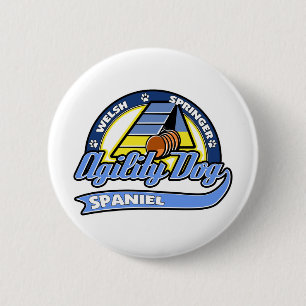 Badge Rond 5 Cm Agilité de springer spaniel de Gallois de