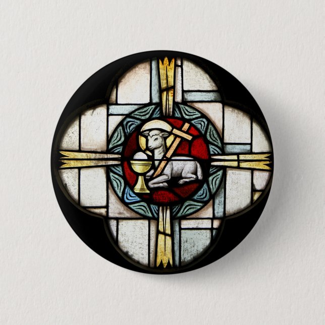 Badge Rond 5 Cm Agneau de Jésus de Dieu (Devant)