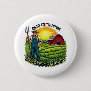 Badge Rond 5 Cm Agricole de l'amour de l'agriculture de l'avenir a