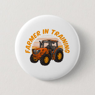 Badge Rond 5 Cm Agriculteur drôle de l'avenir en formation Tracteu
