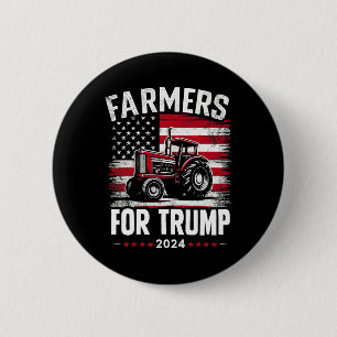 Badge Rond 5 Cm Agriculteurs Américains Patriotiques Pour L'électi