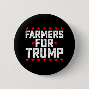 Badge Rond 5 Cm Agriculteurs pour l'élection présidentielle Trump