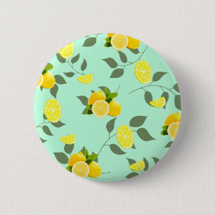 Badge Rond 5 Cm Agrumes TROPICALES FRUITS D'ÉTÉ Citron orange tran