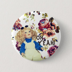 Badge Rond 5 Cm Ah, bouton ouais génial