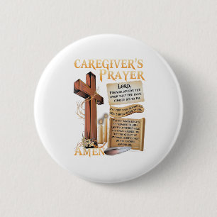 Badge Rond 5 Cm Aidants de soins Prière Croix chrétienne Foi Espoi