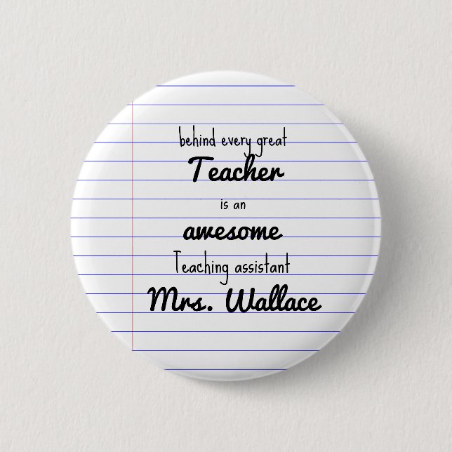 Badge Rond 5 Cm aide aux enseignants sac fourre-tout assistant d'e (Devant)